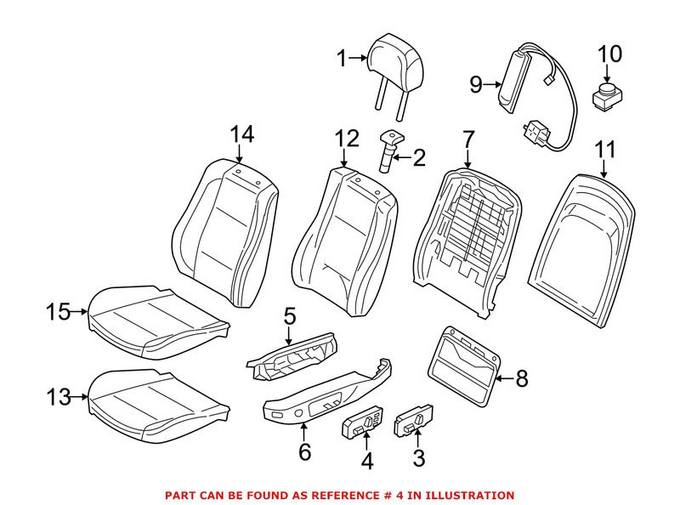 BMW Power Seat Switch = Front Driver Side 61319359831